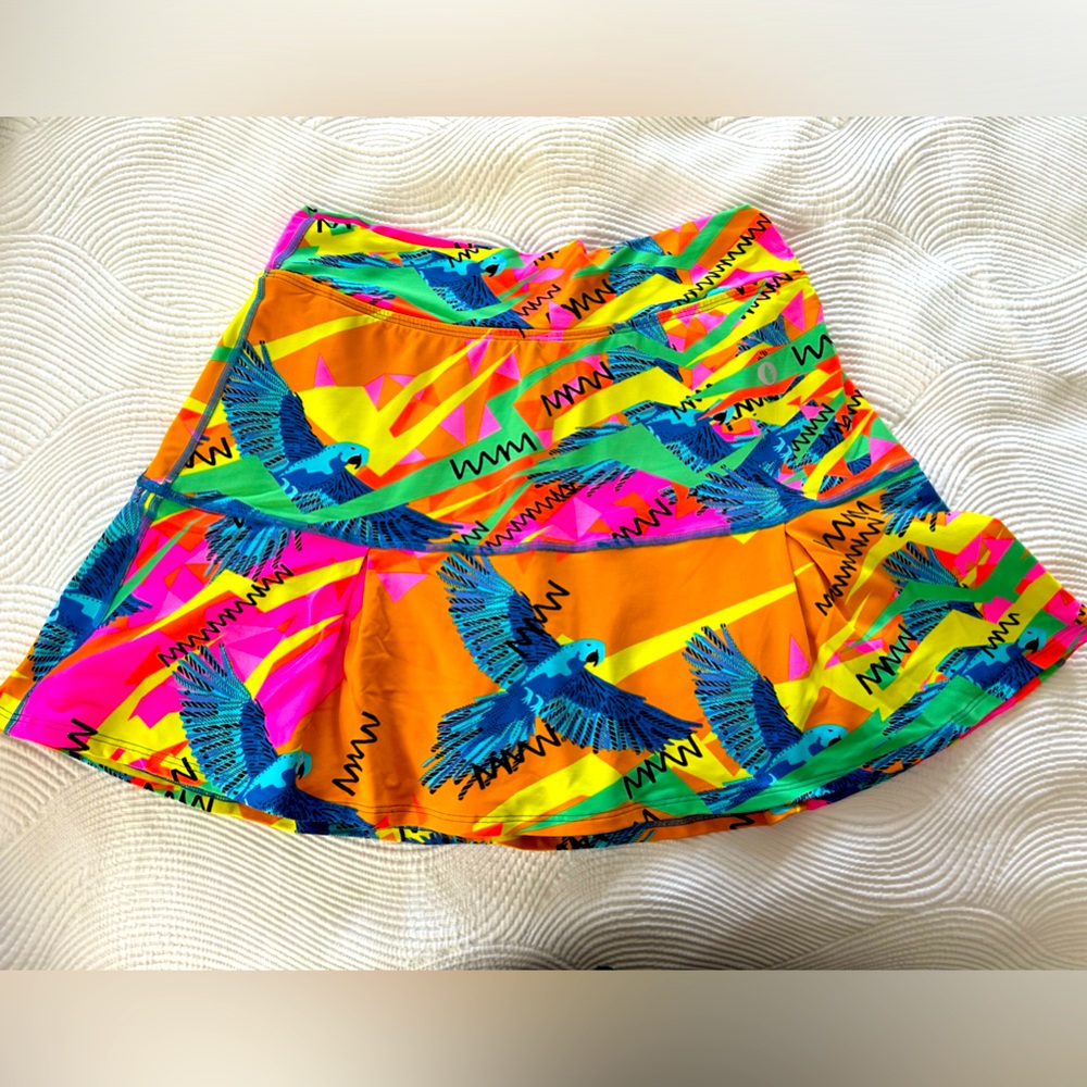 Dona Jo- super colorful abstract bird pickleball/tennis/ golf skirt